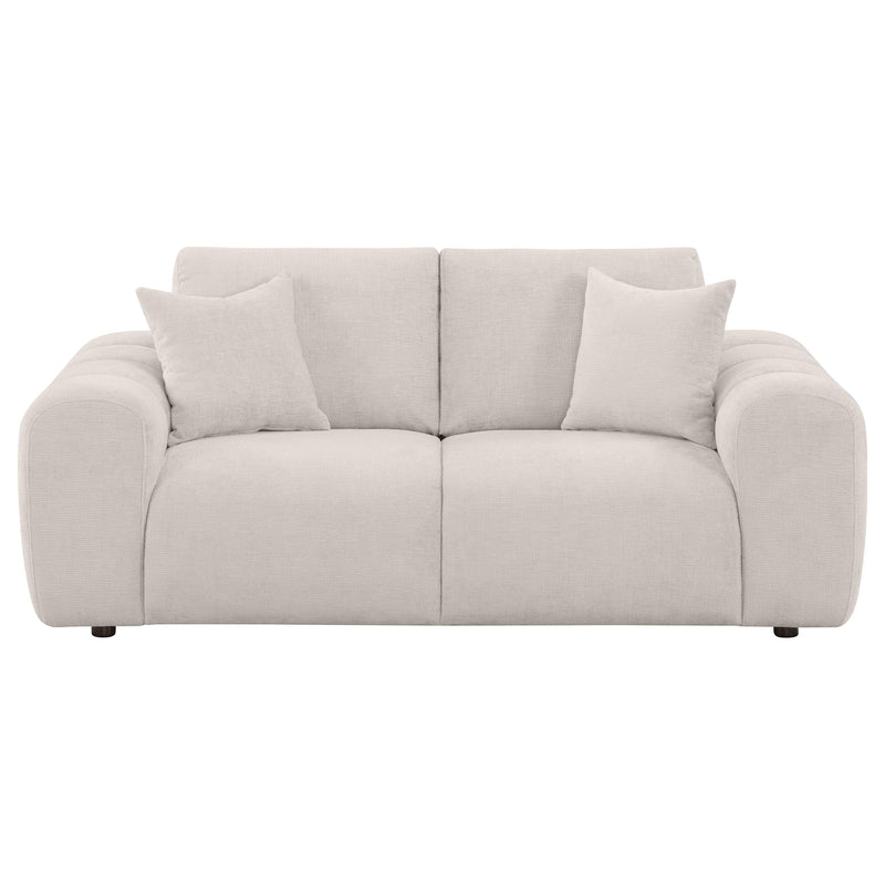  Coaster Furniture Burnett 504956 Chenille Upholstered Wide Arm Loveseat - Ivory IMAGE 9