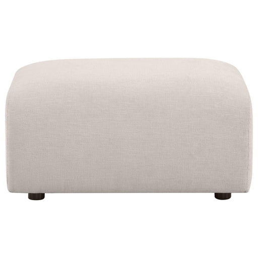  Coaster Furniture Burnett 504958 Chenille Upholstered Ottoman - Ivory IMAGE 1