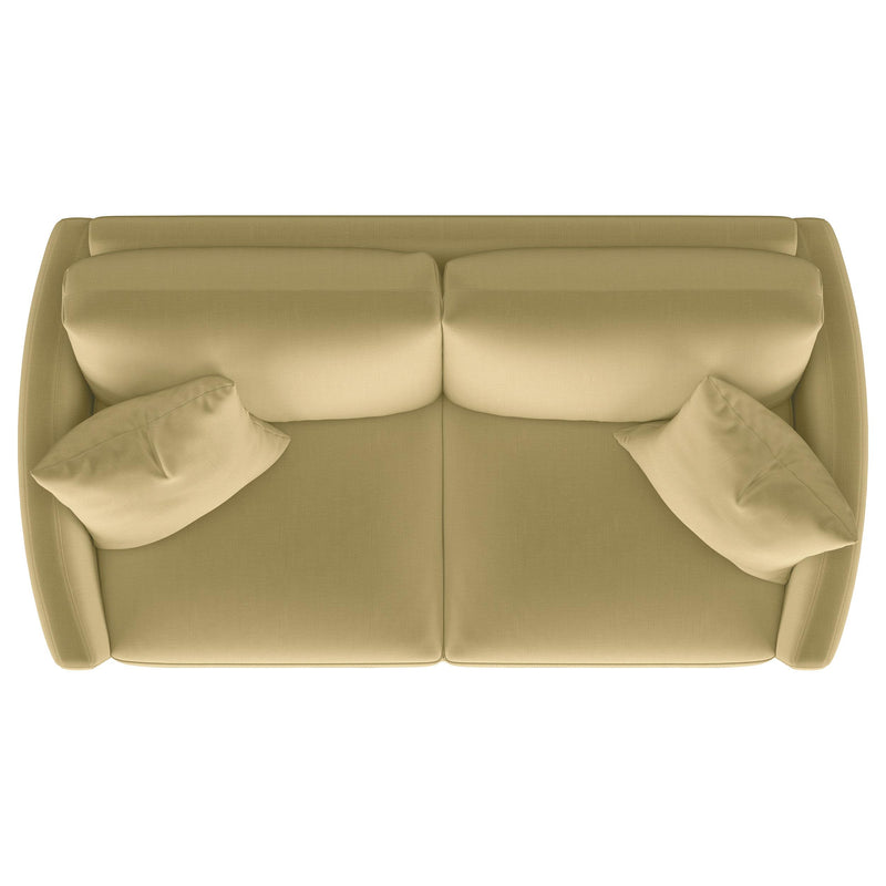  Coaster Furniture Corliss 508825 Upholstered Curved Track Arm Loveseat - Camel IMAGE 5