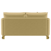  Coaster Furniture Corliss 508825 Upholstered Curved Track Arm Loveseat - Camel IMAGE 8
