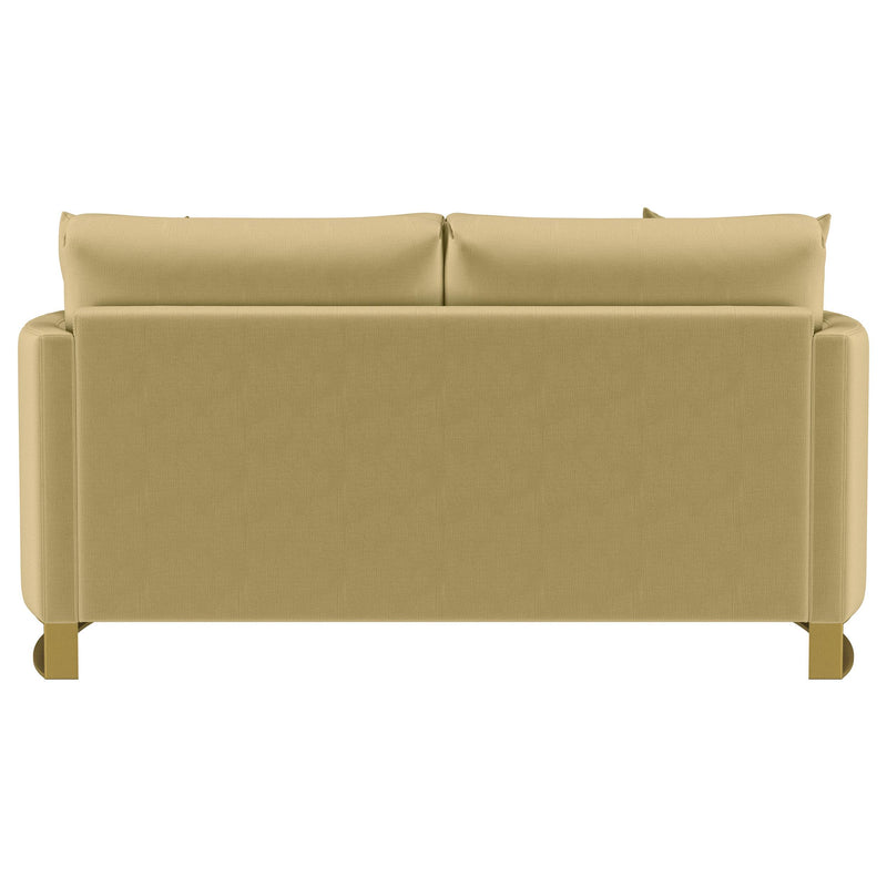  Coaster Furniture Corliss 508825 Upholstered Curved Track Arm Loveseat - Camel IMAGE 8