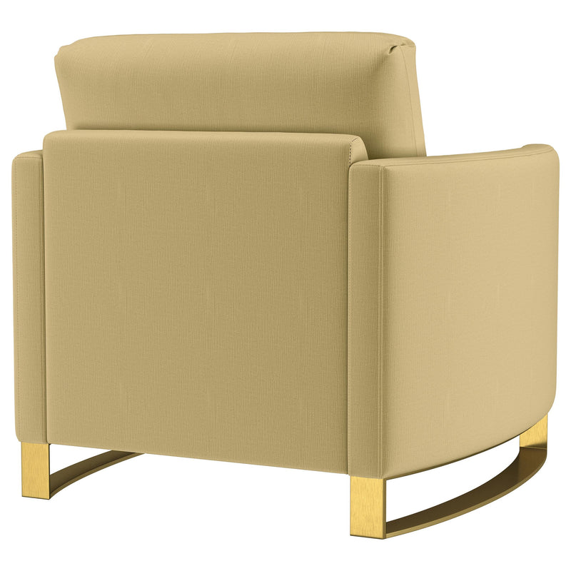  Coaster Furniture Corliss 508826 Upholstered Curved Track Arm Chair - Camel IMAGE 11