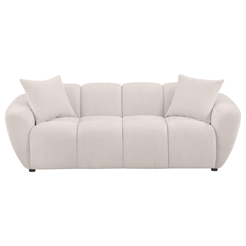  Coaster Furniture Destino 509301 Chenille Upholstered Splayed Arm Sofa - Greige IMAGE 5