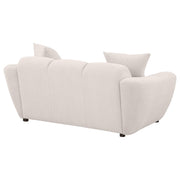  Coaster Furniture Destino 509302 Chenille Upholstered Splayed Arm Loveseat - Greige IMAGE 6