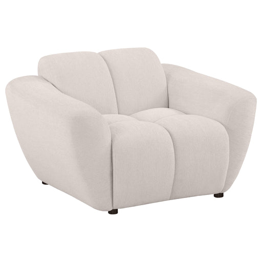 Coaster Furniture Destino 509303 Chenille Upholstered Splayed Arm Accent Chair - Greige IMAGE 1