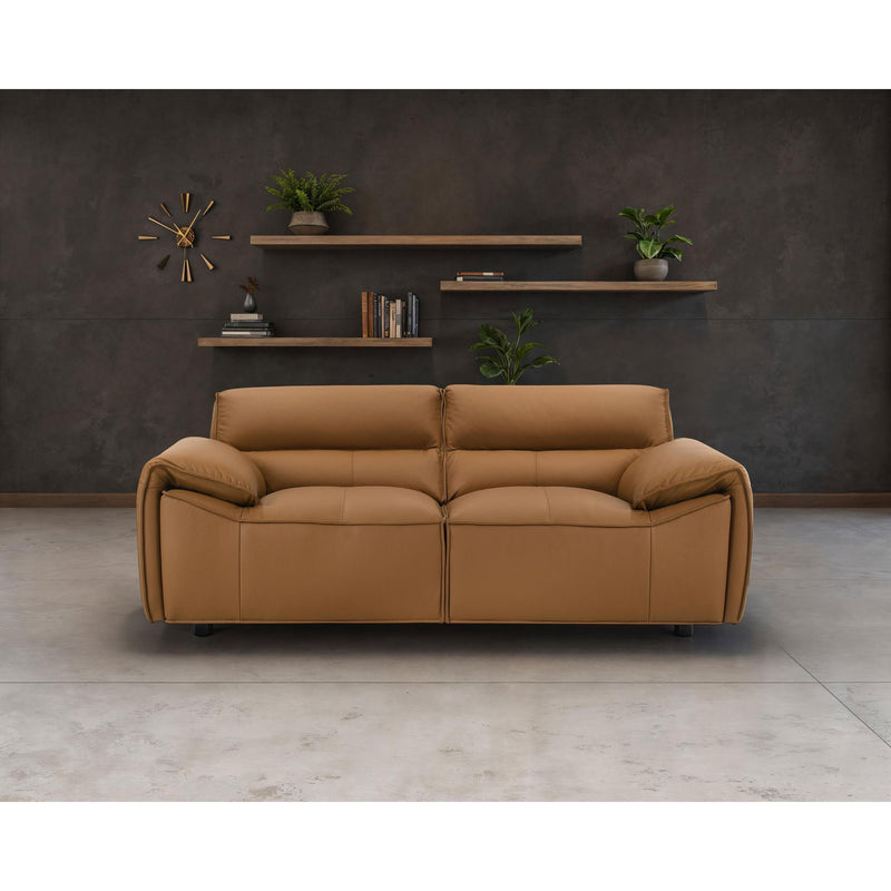  Coaster Furniture Buxton 509502 Top Grain Leather Upholstered Loveseat - Orange IMAGE 5