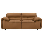  Coaster Furniture Buxton 509502 Top Grain Leather Upholstered Loveseat - Orange IMAGE 8