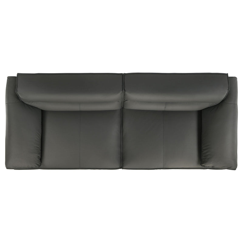  Coaster Furniture Buxton 509504 Top Grain Leather Upholstered Sofa - Graphite IMAGE 6
