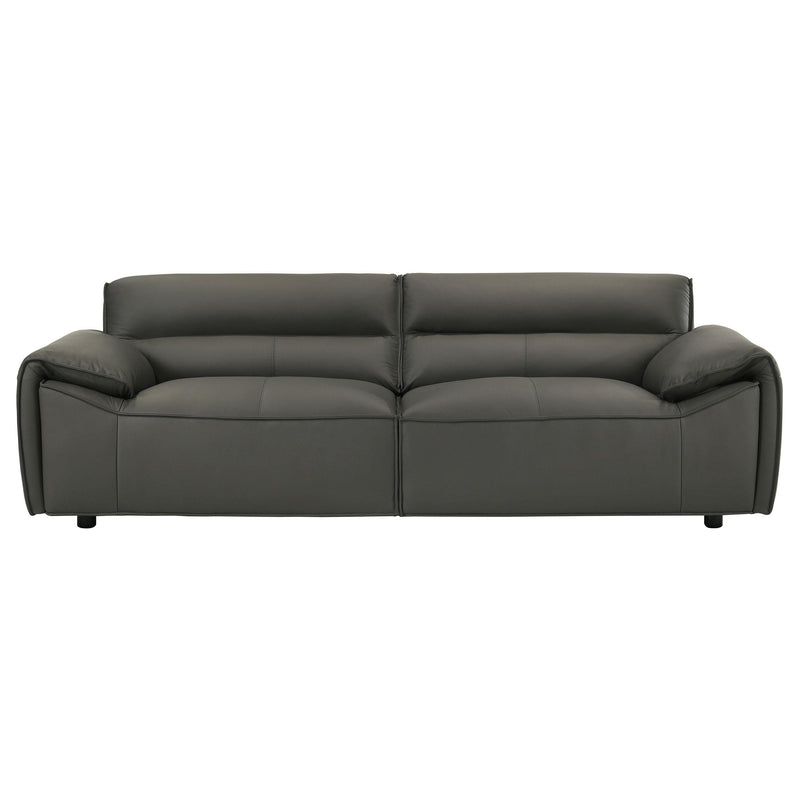  Coaster Furniture Buxton 509504 Top Grain Leather Upholstered Sofa - Graphite IMAGE 7