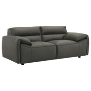 Coaster Furniture Buxton 509505 Top Grain Leather Upholstered Loveseat - Graphite IMAGE 1