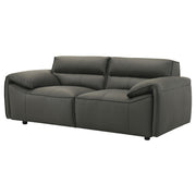  Coaster Furniture Buxton 509505 Top Grain Leather Upholstered Loveseat - Graphite IMAGE 11