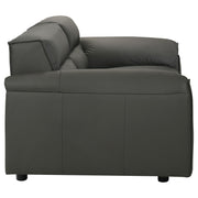 Coaster Furniture Buxton 509505 Top Grain Leather Upholstered Loveseat - Graphite IMAGE 2
