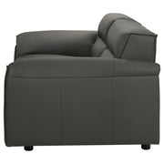  Coaster Furniture Buxton 509505 Top Grain Leather Upholstered Loveseat - Graphite IMAGE 3