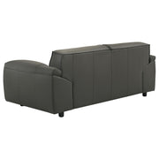  Coaster Furniture Buxton 509505 Top Grain Leather Upholstered Loveseat - Graphite IMAGE 6