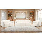  Coaster Furniture Dorset 509811 Fabric Upholstered Round Track Arm Sofa - White IMAGE 13