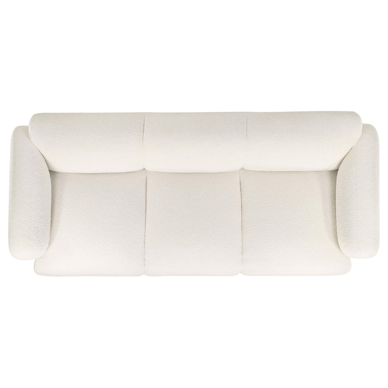  Coaster Furniture Dorset 509811 Fabric Upholstered Round Track Arm Sofa - White IMAGE 5
