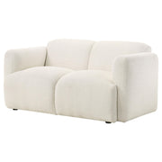  Coaster Furniture Dorset 509812 Fabric Upholstered Round Track Arm Loveseat - White IMAGE 10