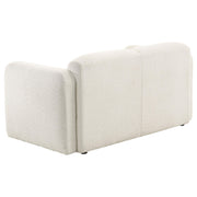  Coaster Furniture Dorset 509812 Fabric Upholstered Round Track Arm Loveseat - White IMAGE 5