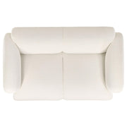  Coaster Furniture Dorset 509812 Fabric Upholstered Round Track Arm Loveseat - White IMAGE 6
