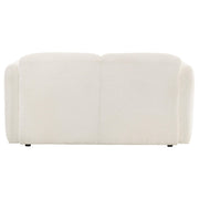  Coaster Furniture Dorset 509812 Fabric Upholstered Round Track Arm Loveseat - White IMAGE 8