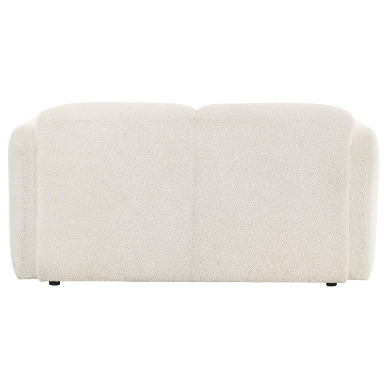  Coaster Furniture Dorset 509812 Fabric Upholstered Round Track Arm Loveseat - White IMAGE 8