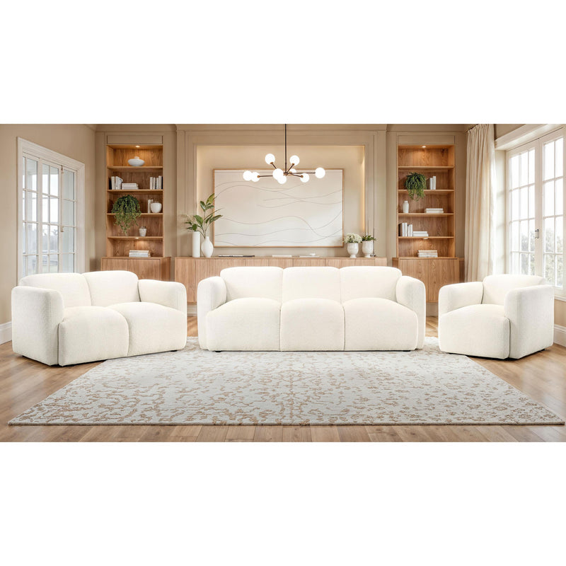  Coaster Furniture Dorset 509813 Fabric Upholstered Round Track Arm Accent Chair - White IMAGE 13