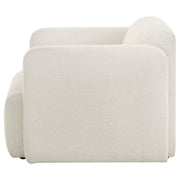  Coaster Furniture Dorset 509813 Fabric Upholstered Round Track Arm Accent Chair - White IMAGE 2