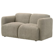  Coaster Furniture Dorset 509815 Fabric Upholstered Round Track Arm Loveseat - Brown IMAGE 10