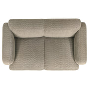  Coaster Furniture Dorset 509815 Fabric Upholstered Round Track Arm Loveseat - Brown IMAGE 5