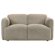  Coaster Furniture Dorset 509815 Fabric Upholstered Round Track Arm Loveseat - Brown IMAGE 7