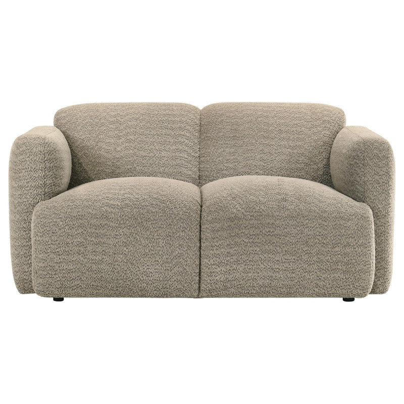  Coaster Furniture Dorset 509815 Fabric Upholstered Round Track Arm Loveseat - Brown IMAGE 7