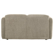  Coaster Furniture Dorset 509815 Fabric Upholstered Round Track Arm Loveseat - Brown IMAGE 8