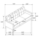  Coaster Furniture Bowen II 509981 Fabric Upholstered Track Arm Sofa - Steel Grey IMAGE 12