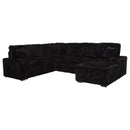  Coaster Furniture Devonshire 511049 Sleeper Sectional Sofa Storage Chaise - Black IMAGE 1