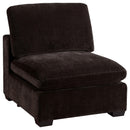  Coaster Furniture Lakeview 551464 Upholstered Armless Chair - Dark Chocolate IMAGE 1
