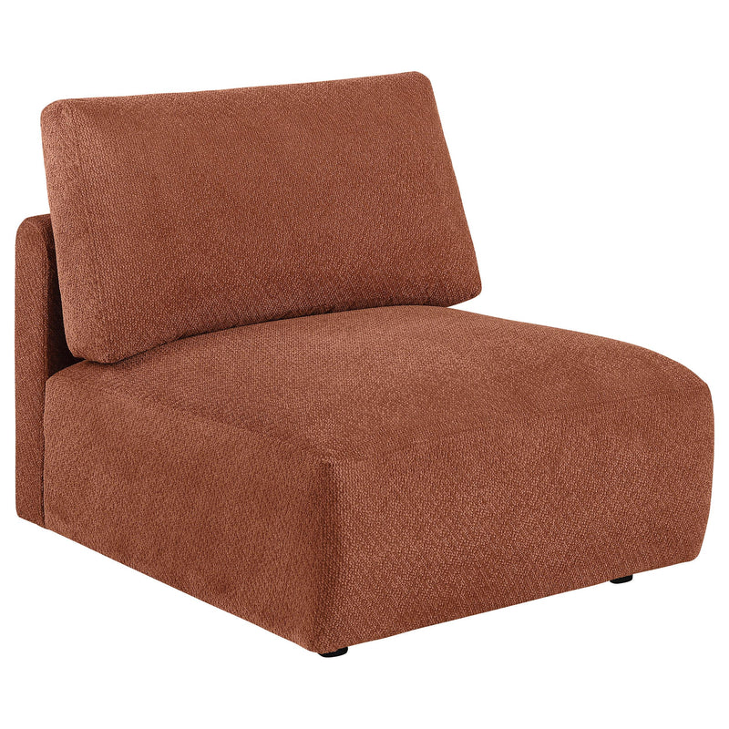 Coaster Furniture Elysia 551891 Chenille Upholstered Modular Armless Chair - Coral IMAGE 2