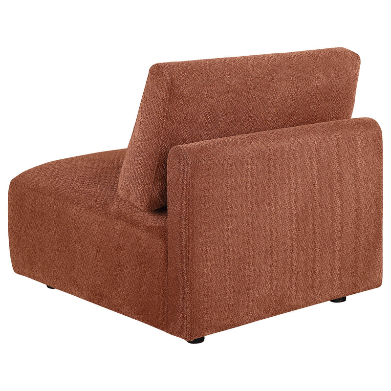  Coaster Furniture Elysia 551891 Chenille Upholstered Modular Armless Chair - Coral IMAGE 5