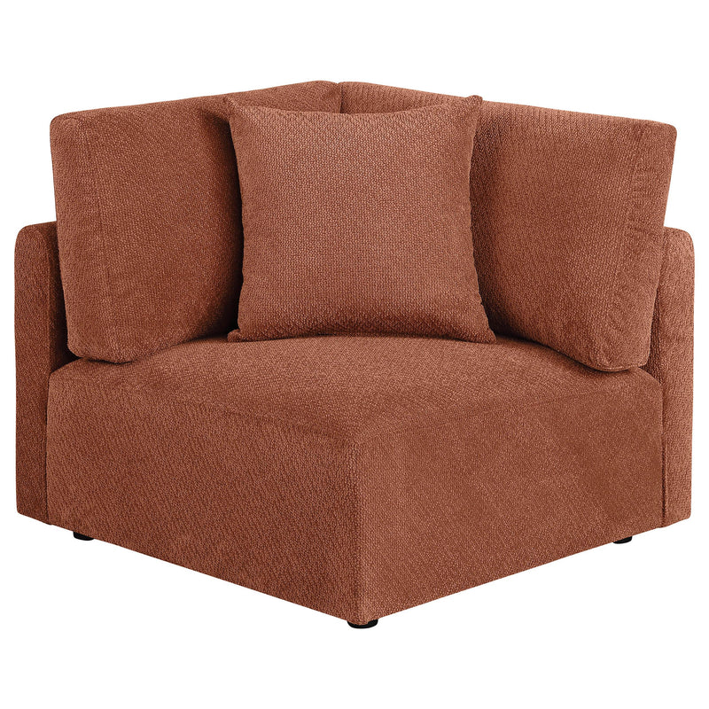  Coaster Furniture Elysia 551892 Chenille Upholstered Modular Corner Chair - Coral IMAGE 1