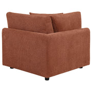  Coaster Furniture Elysia 551892 Chenille Upholstered Modular Corner Chair - Coral IMAGE 2