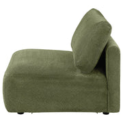  Coaster Furniture Elysia 551895 Chenille Upholstered Modular Armless Chair - Green IMAGE 2