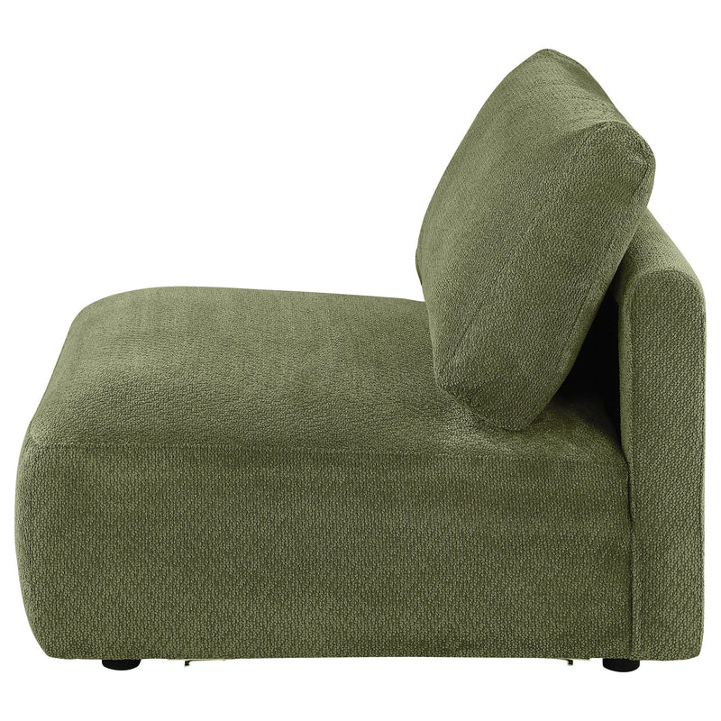  Coaster Furniture Elysia 551895 Chenille Upholstered Modular Armless Chair - Green IMAGE 2