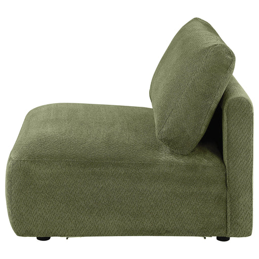  Coaster Furniture Elysia 551895 Chenille Upholstered Modular Armless Chair - Green IMAGE 2