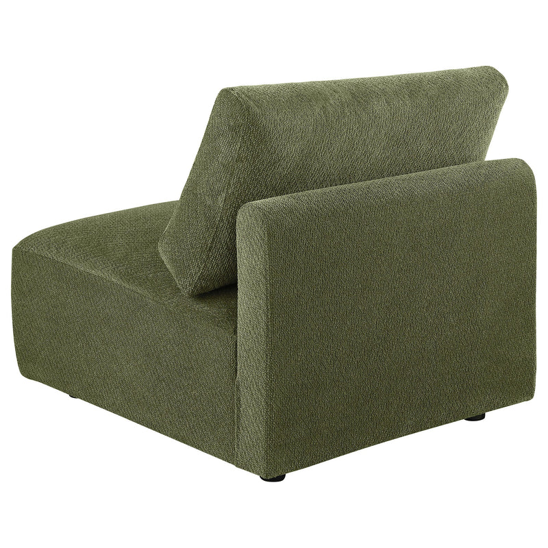  Coaster Furniture Elysia 551895 Chenille Upholstered Modular Armless Chair - Green IMAGE 3