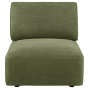  Coaster Furniture Elysia 551895 Chenille Upholstered Modular Armless Chair - Green IMAGE 7