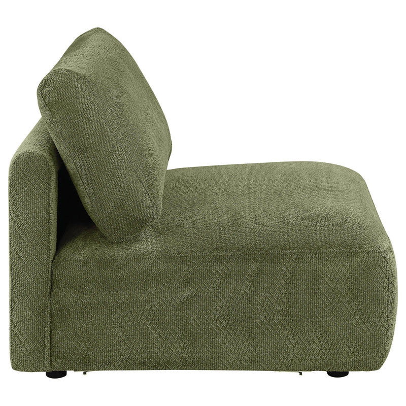  Coaster Furniture Elysia 551895 Chenille Upholstered Modular Armless Chair - Green IMAGE 9