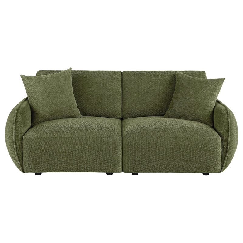  Coaster Furniture Elysia 551895-LOVE Chenille Upholstered Modular Lounge Loveseat - Green IMAGE 3