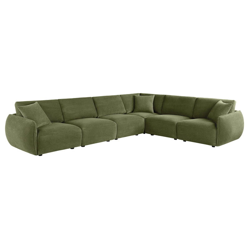  Coaster Furniture Elysia 551895-SET 6-piece Chenille Upholstered Modular Sectional Sofa - Green IMAGE 1