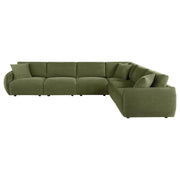  Coaster Furniture Elysia 551895-SET 6-piece Chenille Upholstered Modular Sectional Sofa - Green IMAGE 4
