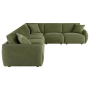  Coaster Furniture Elysia 551895-SET 6-piece Chenille Upholstered Modular Sectional Sofa - Green IMAGE 6