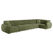  Coaster Furniture Elysia 551895-SET 6-piece Chenille Upholstered Modular Sectional Sofa - Green IMAGE 7